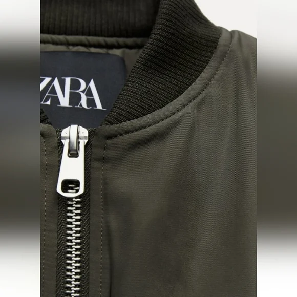 ZARA ZW COLLECTION Cropped Bomber Jacket - Picture 5 of 14
